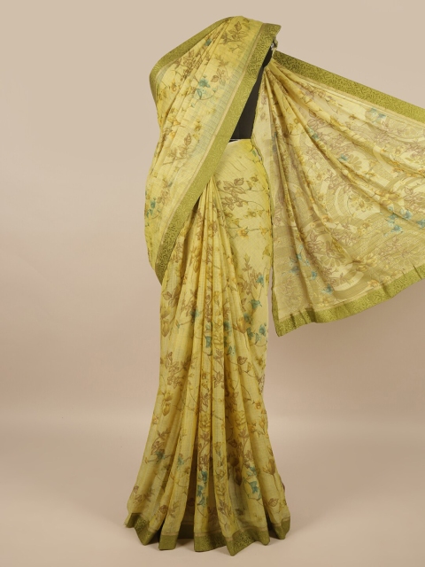 

Pothys Green & Blue Floral Saree