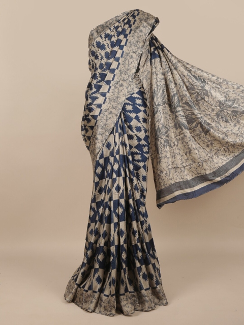 

Pothys Grey & Beige Geometric Printed Saree