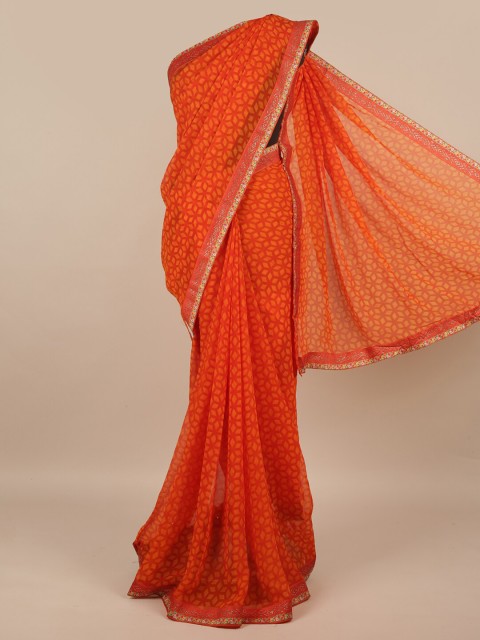 

Pothys Orange Floral Saree