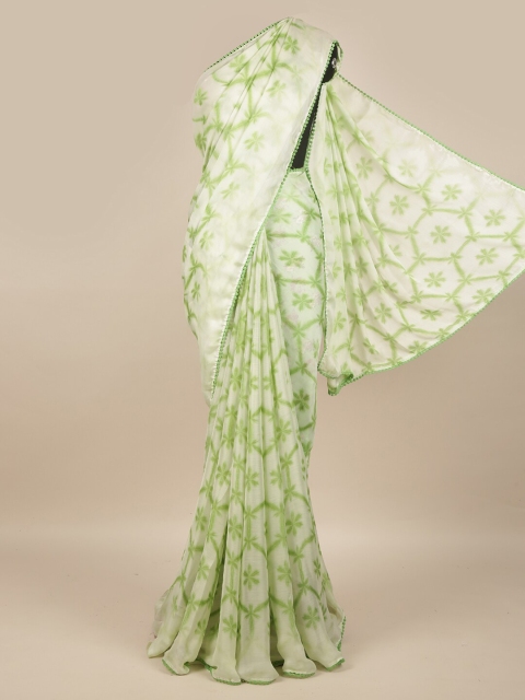 

Pothys Green & White Floral Saree