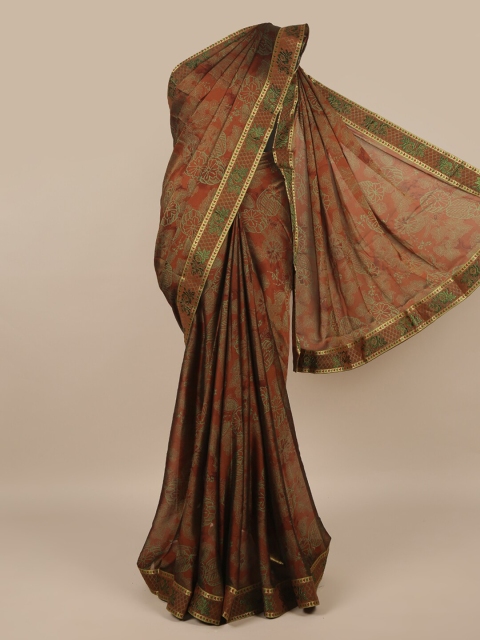 

Pothys Brown & Green Floral Saree