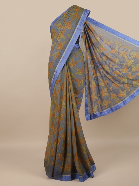 

Pothys Blue & Grey Floral Saree