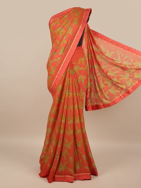 

Pothys Rust & Green Floral Saree