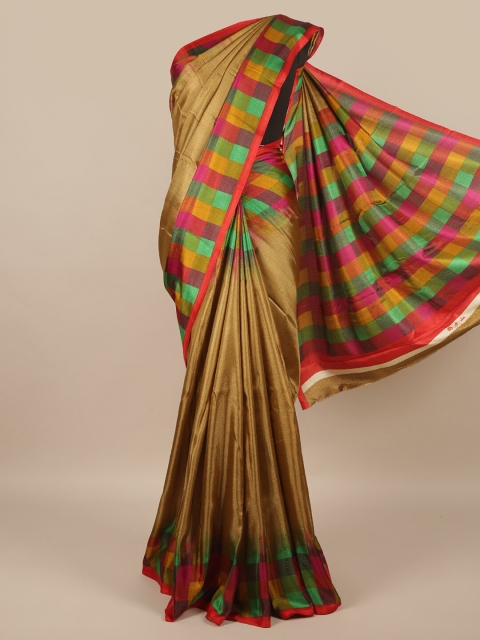 

Pothys Gold-Toned & Green Saree