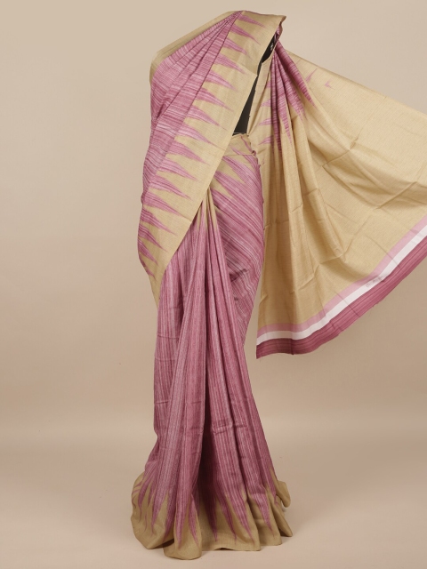 

Pothys Purple & Beige Solid Saree