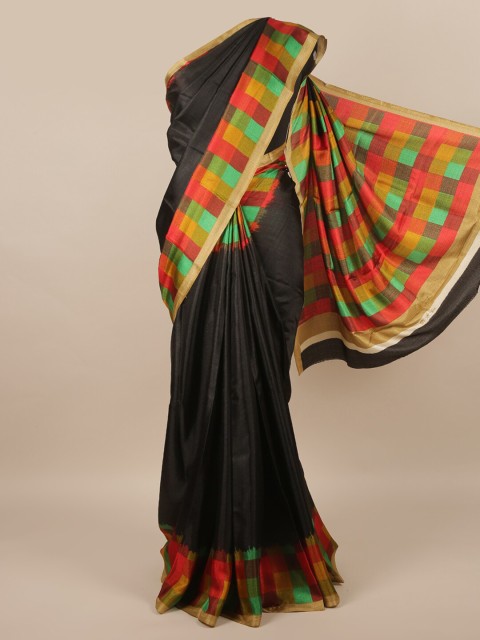 

Pothys Black & Red Zari Saree