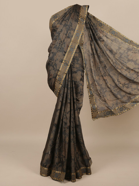 

Pothys Grey & Beige Floral Saree
