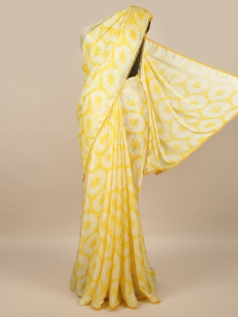 

Pothys Yellow & White Ethnic Motifs Saree