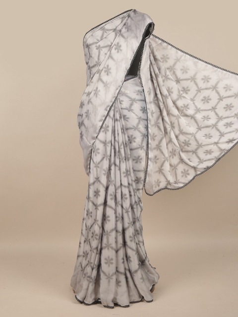 

Pothys Grey & White Floral Saree