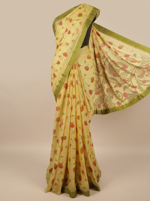 

Pothys Green & Red Floral Saree