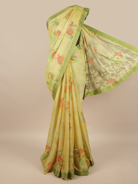 

Pothys Green & Red Floral Saree