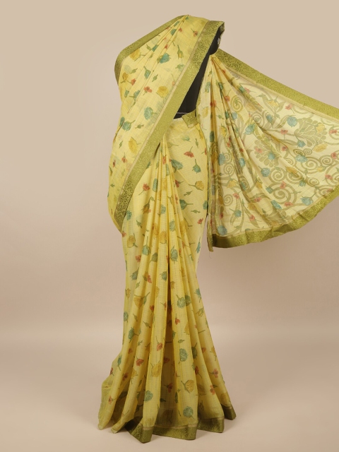 

Pothys Green & Red Floral Saree