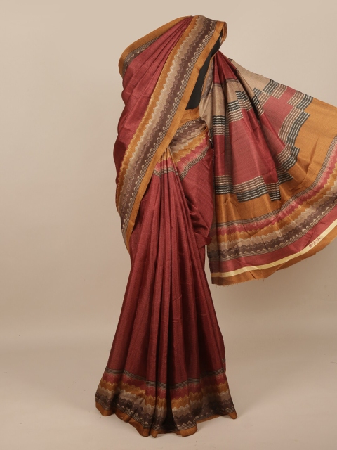 

Pothys Brown & Beige Solid Saree