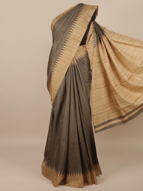

Pothys Grey & Beige Solid Saree