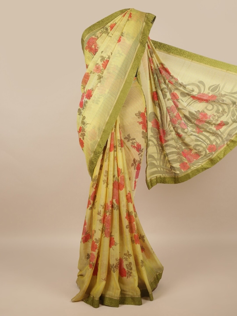 

Pothys Green & Red Floral Printed Saree