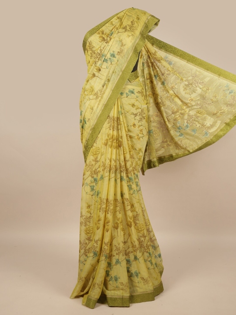 

Pothys Green & Blue Floral Saree
