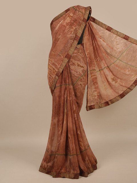 

Pothys Brown Abstract Printed Saree