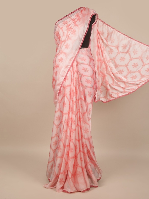 

Pothys Pink & White Floral Saree
