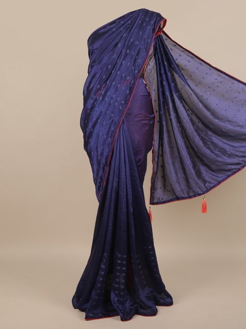 

Pothys Blue & Red Embellished Saree