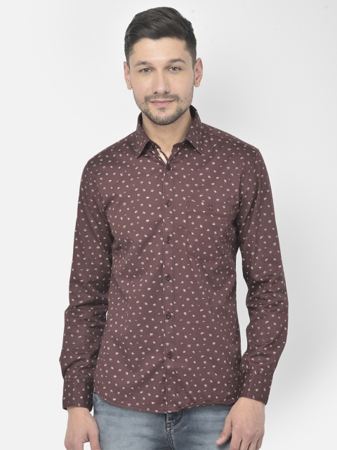 

Crimsoune Club Men Maroon Slim Fit Floral Printed Cotton Casual Shirt