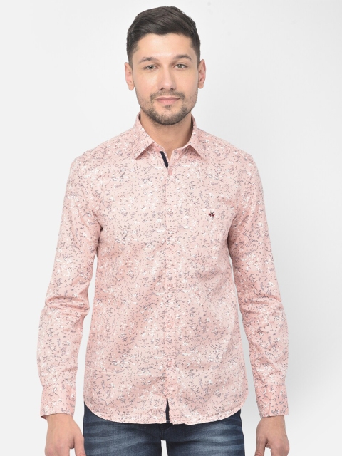 

Crimsoune Club Men Pink Slim Fit Printed Casual Shirt