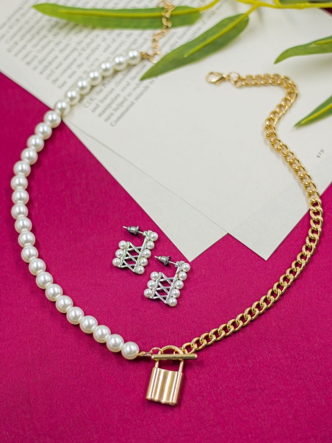 

Bellofox Gold-Toned & White Western Jewellery Set