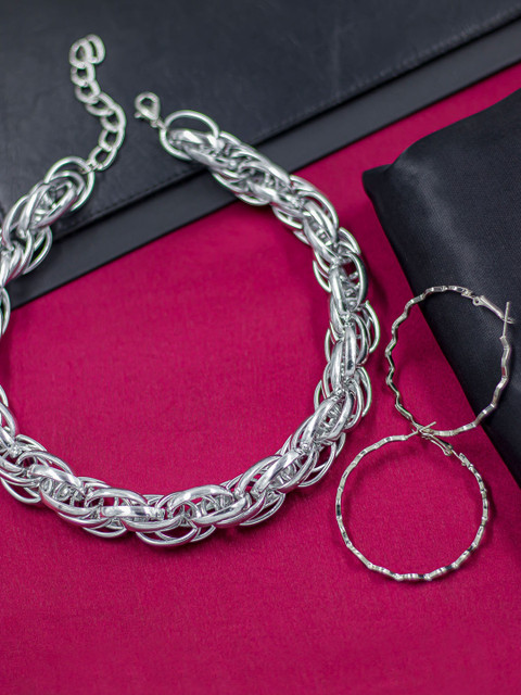 

Bellofox Silver-Toned Chain Jewellery Set
