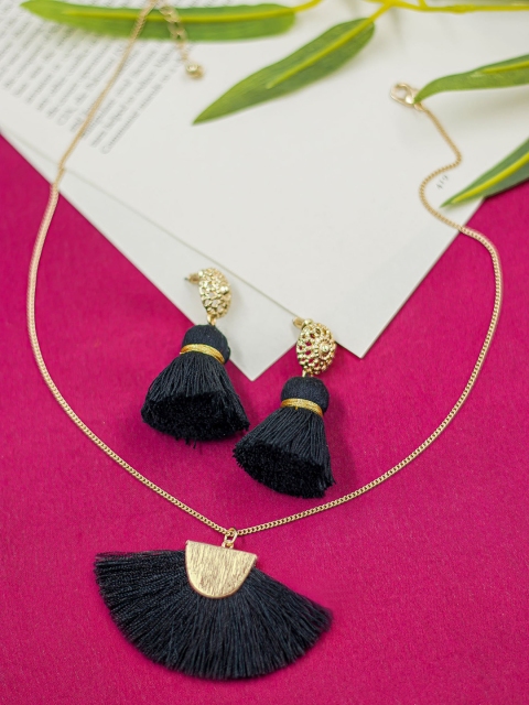 

Bellofox Women Black Necklace & Earring Jewellery Set