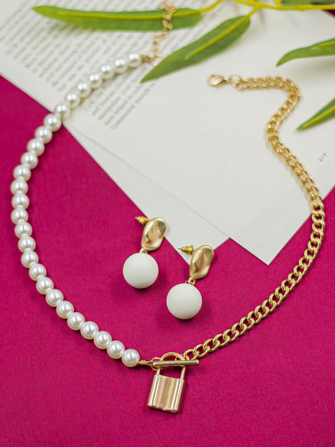 

Bellofox Gold-Plated Pearls Beaded Jewellery Set