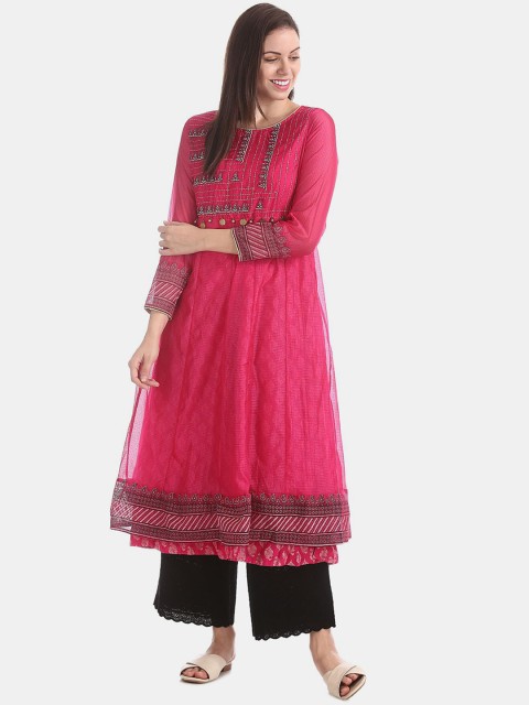 

Anahi Women Pink Paisley Printed Kurta