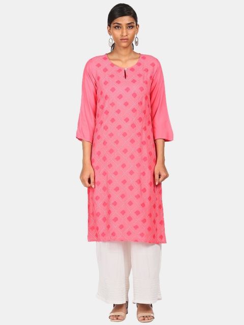 

Karigari Women Pink Ethnic Motifs Gotta Patti Kurta