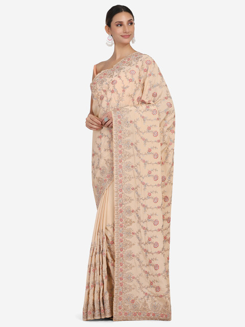 

BOMBAY SELECTIONS Peach-Coloured Embellished Saree