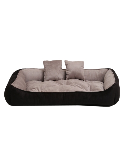 

WIGGLE TWIDDLE Grey & Black Solid Rectangular Pet Bed