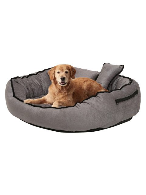 

WIGGLE TWIDDLE Grey Solid Anti-Slip Pet Bed