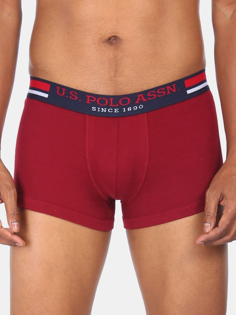

U.S. Polo Assn. Men Red Solid Cotton Trunks Z9I641-006-P1