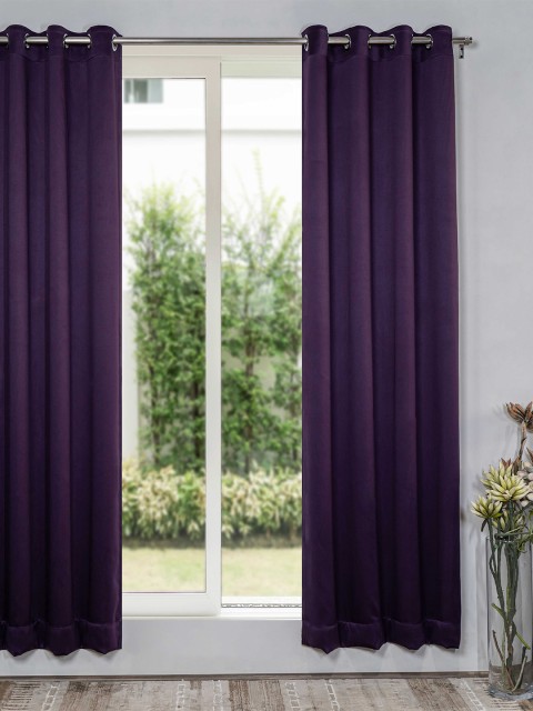 

SHIVANAA HOMES Violet Black Out Long Door Curtain