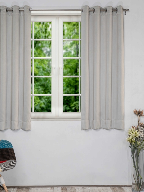 

SHIVANAA HOMES Beige Single Solid Window Curtain, Coffee brown
