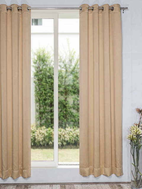 

SHIVANAA HOMES Beige Black Out Door Curtain