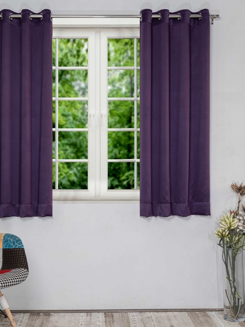 

SHIVANAA HOMES Purple Black Out Window Curtain