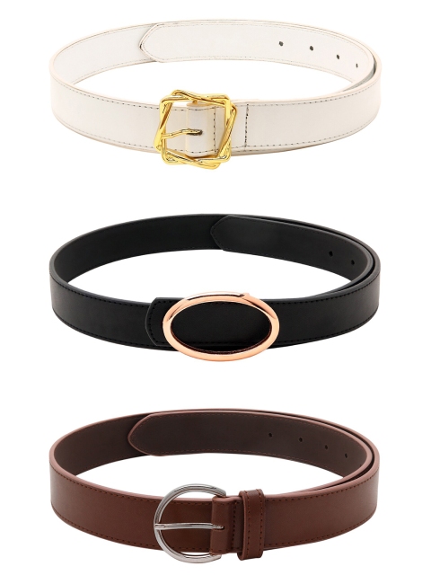 

CRUSSET Women Set of 3 Belts, White