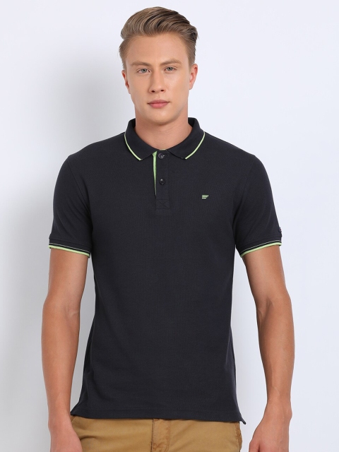 

t-base Men Navy Blue Polo Collar T-shirt
