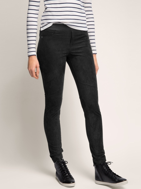 

ESPRIT Women Black Solid Skinny Fit Flat-Front Trousers