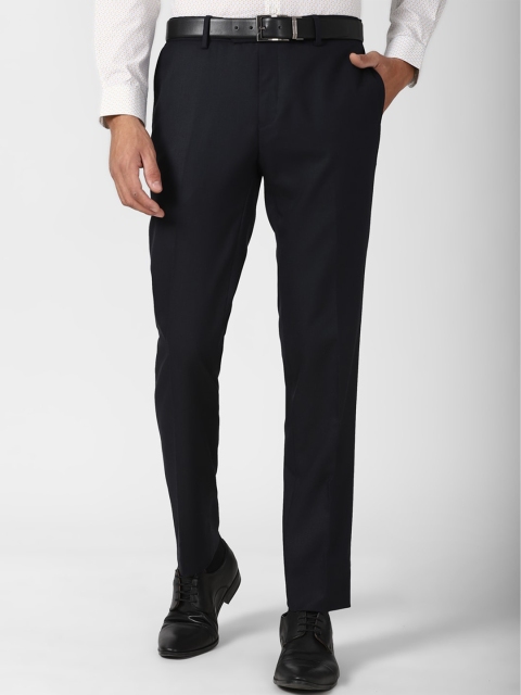 

Peter England Men Navy Blue Slim Fit Trousers