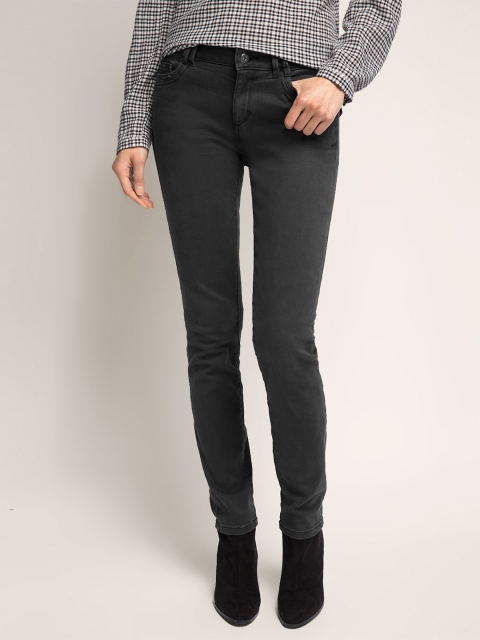 

ESPRIT Women Black Slim Mid-Rise Clean Look Jeans