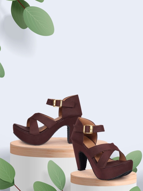 

ZAPATOZ Woman Brown Party Block Pumps