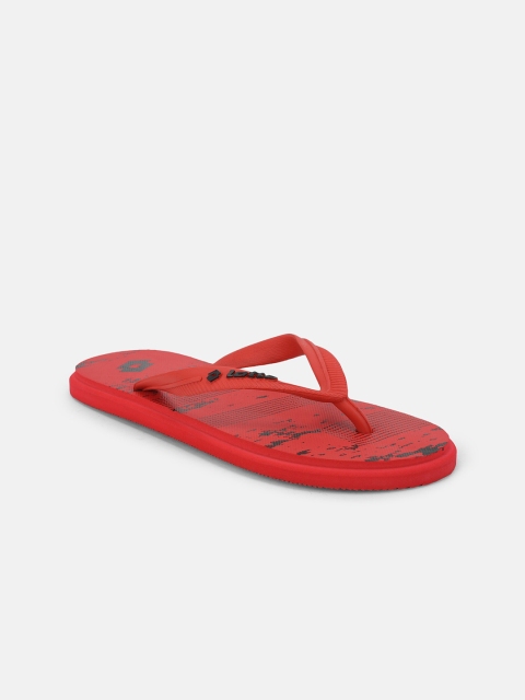 

Lotto Men Red & Black Printed Rubber Thong Flip-Flops