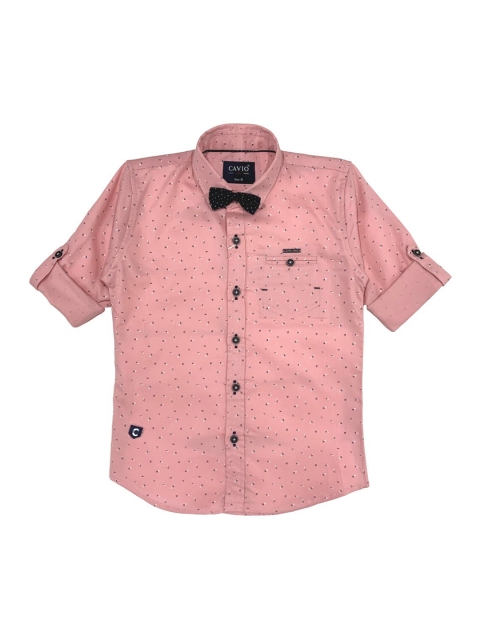 

CAVIO Boys Pink Premium Printed Casual Shirt