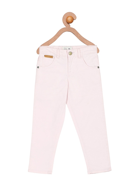

Cherry Crumble Girls Pink Solid Trousers