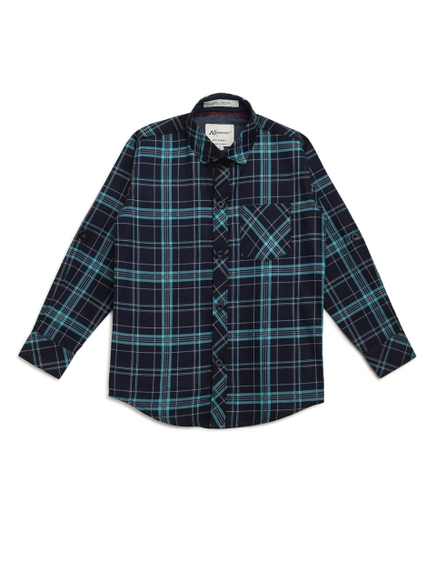 

Aj DEZInES Boys Turquoise Blue Comfort Tartan Checks Checked Casual Shirt