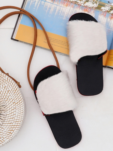 

DChica Girls Black Open Toe Sliders with Bows